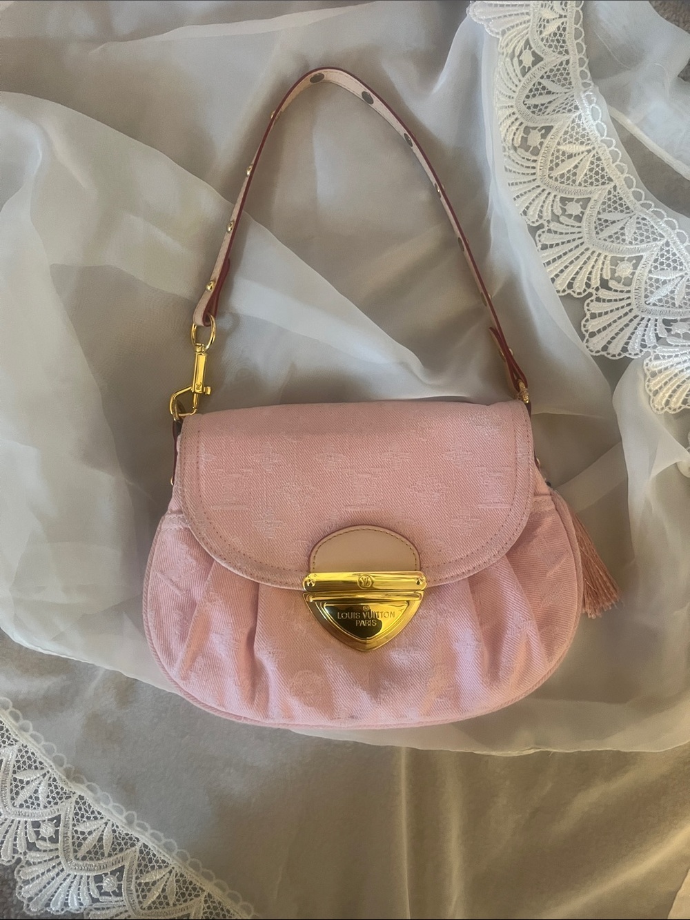 Louis Vuitton Pink denim sunset purse